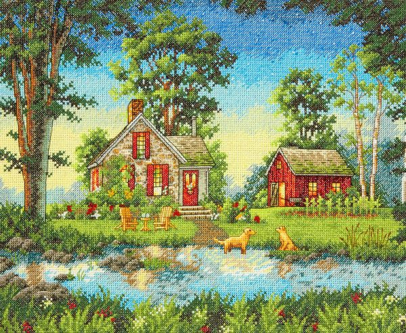 Summer Cottage Cross Stitch Kit, Dimensions D70-35340