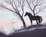 Stallion Silhouette Tapestry Canvas, Needlepoint -Grafitec C11-878