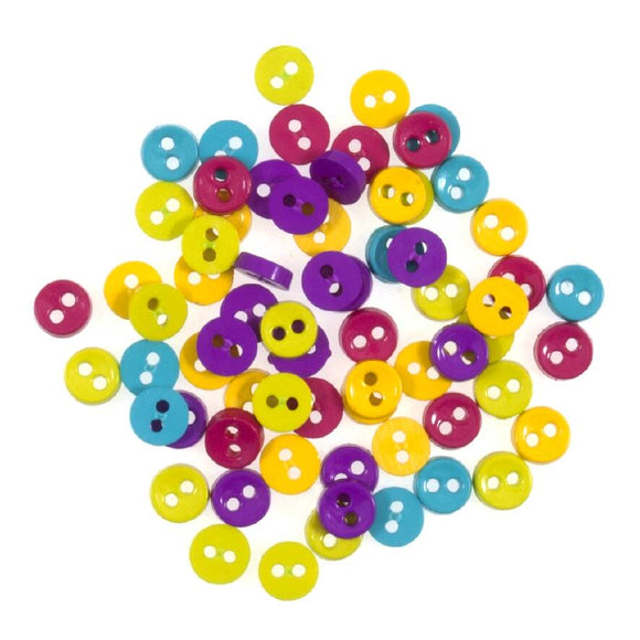 Tiny Buttons Embellishments - Bright Tones 6mm Button Pack