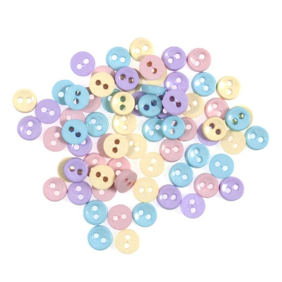 Tiny Buttons Embellishments - Pretty Pastels Tone 6mm Button Pack