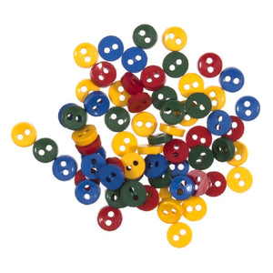 Tiny Buttons Embellishments - Round Primary Colours 6mm Button Pack