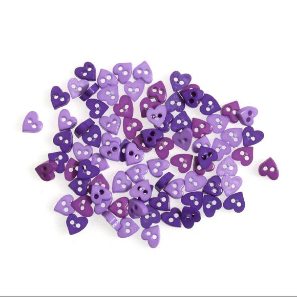 Tiny Buttons Embellishments - Purple Heart 6mm Button Pack