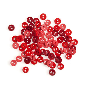 Tiny Buttons Embellishments - Mixed Red 6mm Button Pack