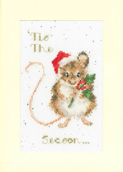 'Tis the Season Christmas Card Cross Stitch Kit, Bothy Threads XMAS57