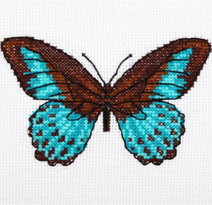 Turquoise Butterfly Cross Stitch Kit, VDV TM-0218
