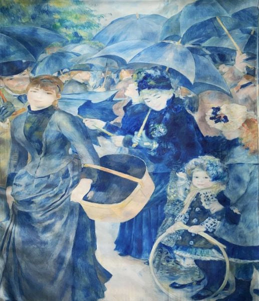 Silk Scarf - Renoir The Umbrellas Silken Fabric Scarf / Shawl