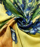 Scarf - Van Gogh Irises Soft Cotton Blend Fabric Scarf / Shawl