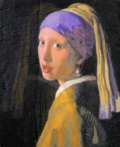 Scarf - Vermeer, Girl with a Pearl Earring Soft Cotton Blend Fabric Scarf / Shawl