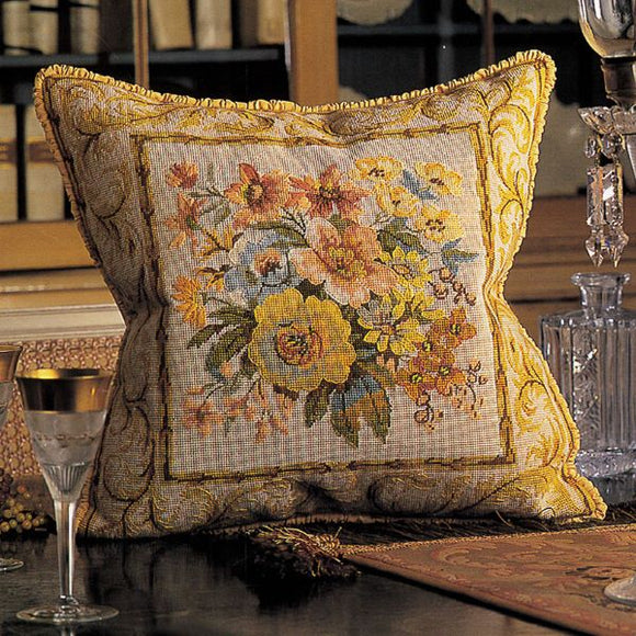 Glorafilia Tapestry Kit Needlepoint Kit Versailles Flowers- Ivory