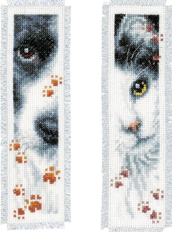 Dog and Cat Bookmarks Counted Cross Stitch Kit, Vervaco pn-0155651