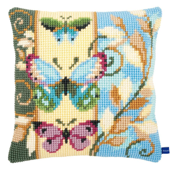 Bucilla Pillow Stamped Cross Stitch Kit #65524 Butterfly and