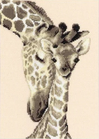 Giraffe Family Counted Cross Stitch Kit, Vervaco pn-0012183