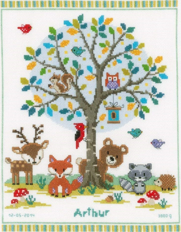 Into the Woods Sampler Counted Cross Stitch Kit, Vervaco pn-0149396
