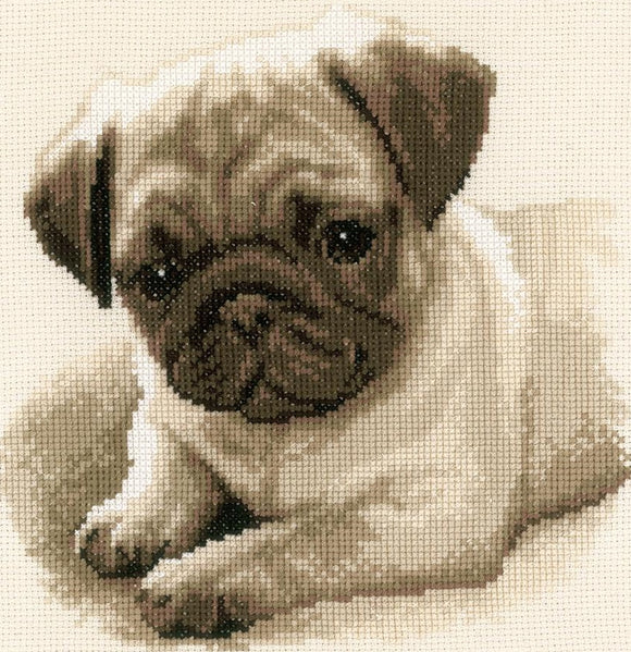 Pug Dog Counted Cross Stitch Kit, Vervaco pn-0169650
