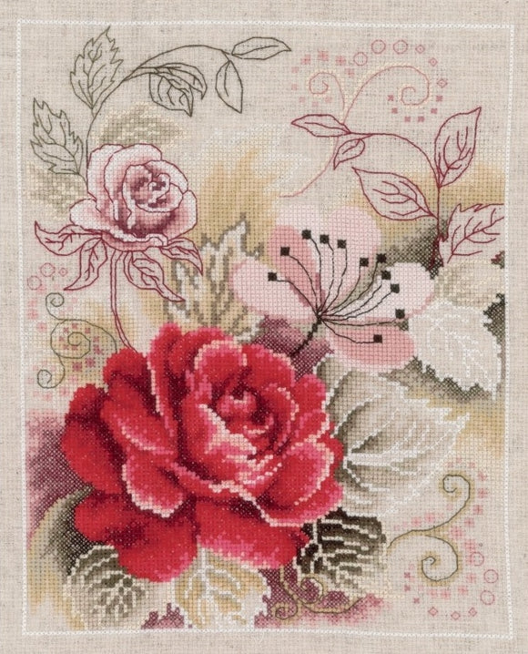 Rose Arabesque Counted Cross Stitch Kit, Vervaco pn-0145133
