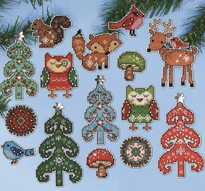 Woodland Ornaments Christmas Cross Stitch Kit, Design Works 1694
