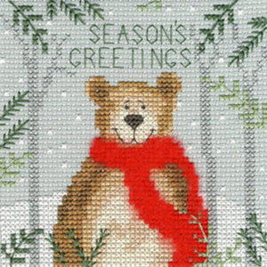 Xmas Bear Christmas Card Cross Stitch Kit, Bothy Threads XMAS9