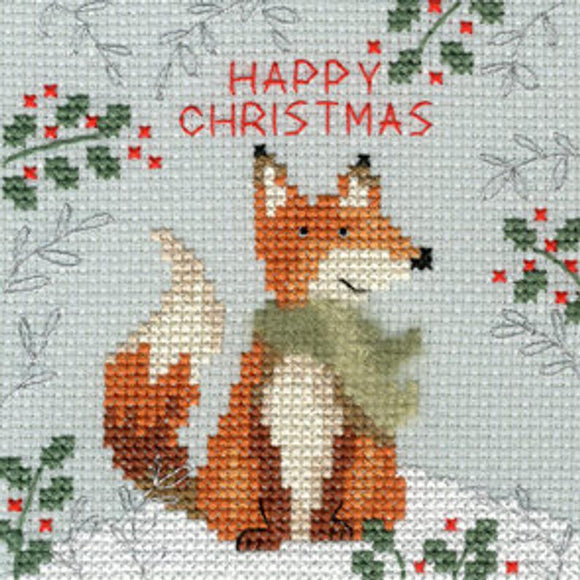 Xmas Fox Christmas Card Cross Stitch Kit, Bothy Threads XMAS8