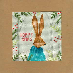 Xmas Hare Christmas Card Cross Stitch Kit, Bothy Threads XMAS10