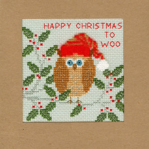 Xmas Owl Christmas Card Cross Stitch Kit, Bothy Threads XMAS11