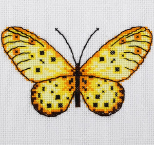 Yellow Butterfly Cross Stitch Kit, VDV TM-0217