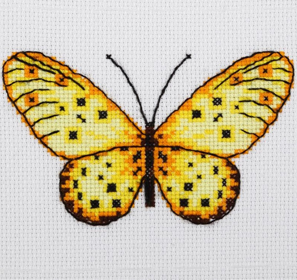 Yellow Butterfly Cross Stitch Kit, VDV TM-0217